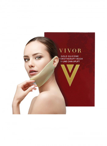 Gold Silicone Reusable V-Line Chin Uplift Mask