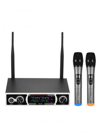 Wireless Microphone Set With 1 Receiver 2 Handheld Mic