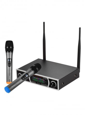 Wireless Microphone Set With 1 Receiver 2 Handheld Mic