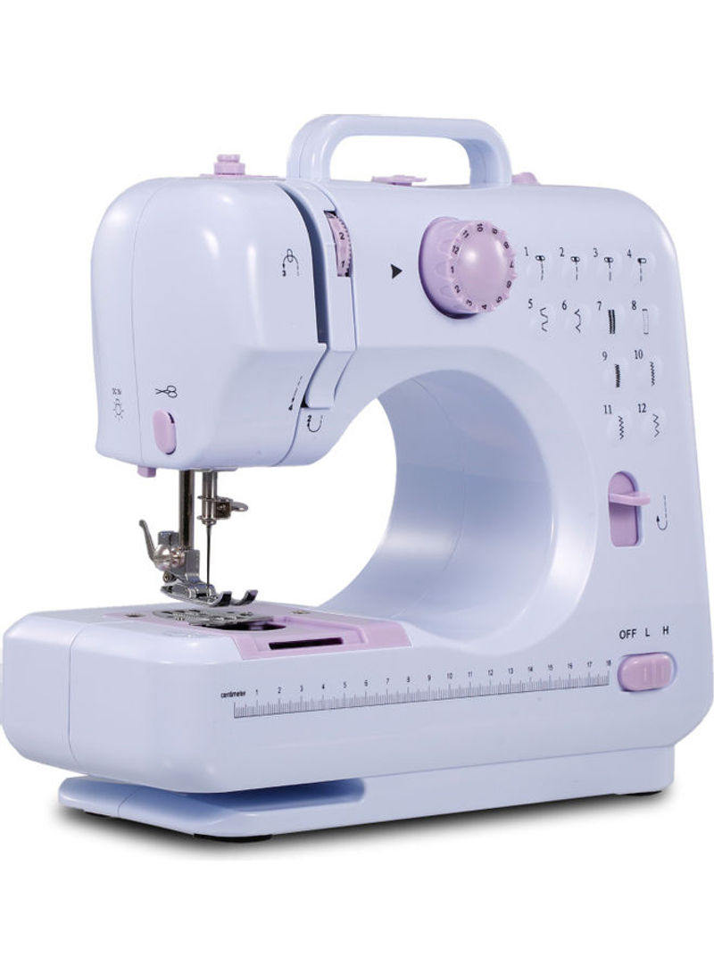 Portable Electric Sewing Machine With Foot Pedal H37650EU-su White/Purple