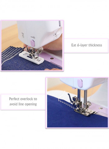 Portable Electric Sewing Machine With Foot Pedal H37650EU-su White/Purple