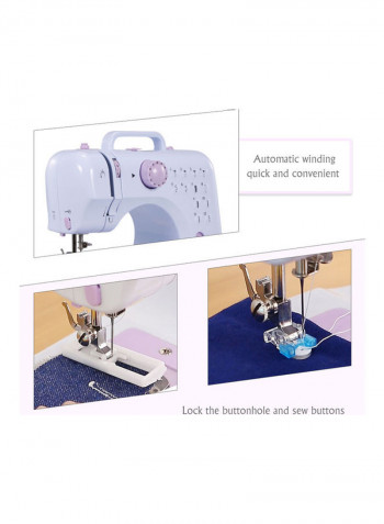Portable Electric Sewing Machine With Foot Pedal H37650US-su White/Purple