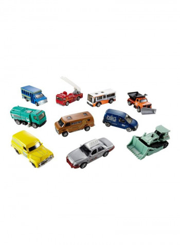 10-Piece 1/64 Scaled Model Vehicle Set 34307