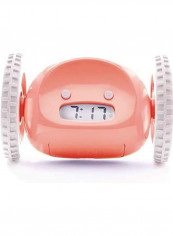 Alarm Clock On Wheels Extra Loud For Kid Pink/White 5.25inch