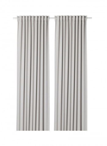 2-Piece Window Curtain Set Grey 145x300centimeter