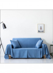 Modern Full-Covered Sofa Slipcover Blue