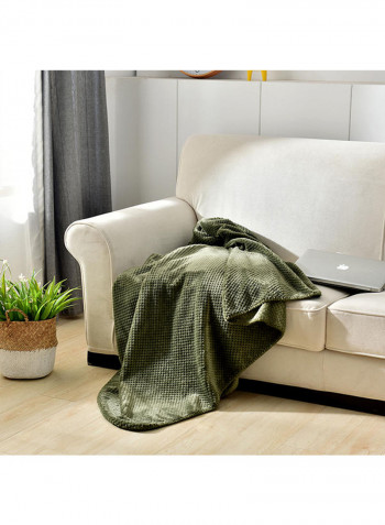 Soft Comfortable Knitting Blanket Cotton Green 200x230centimeter