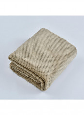 Soft Warm Knitting Throw Blanket Cotton Beige 200x230centimeter