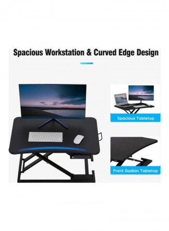 Height Adjustable Converter Sit To Stand Up Desk Black