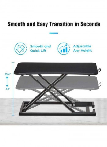 Height Adjustable Converter Sit To Stand Up Desk Black