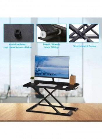 Height Adjustable Converter Sit To Stand Up Desk Black