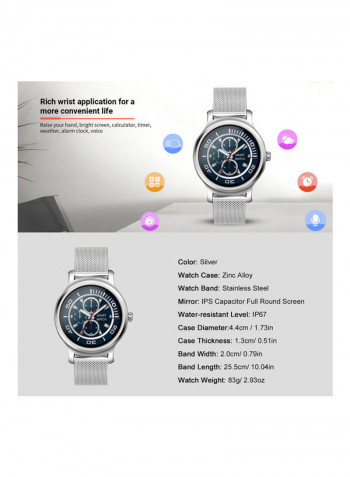 SMA-R2 Smart Watch Round Silver