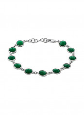 25 Carat 925 Sterling Silver Onyx Studded Checkerboard Cut Tennis Bracelet