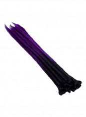 Hippie Style Dreadlock Hair Extension Black/Dark Purple 24inch