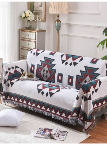 Geometric Pattern Sofa Slipcover Multicolour 180-340centimeter