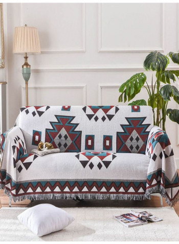 Geometric Pattern Sofa Slipcover Multicolour 180-340centimeter