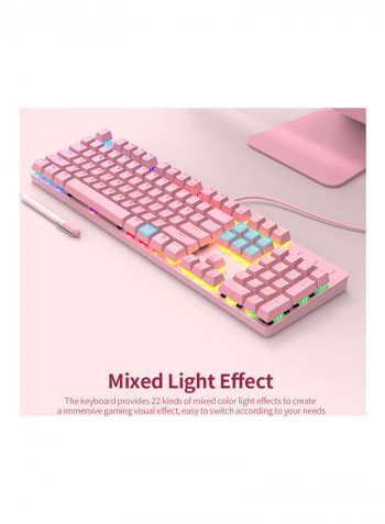 Wired Gaming Keyboard And Mouse Set Pink