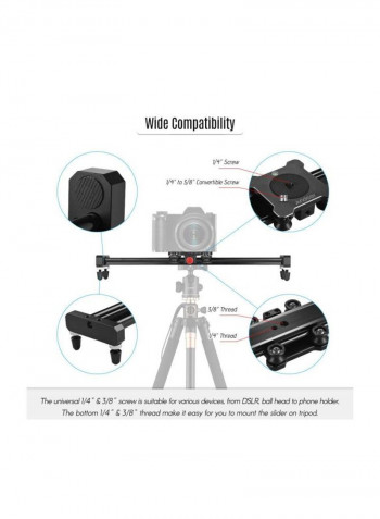 Aluminum Alloy Video Rail Track Skater Black