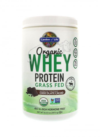 Organic Whey Protein Grass Fed Dietary Supplement - Chocolate Cacao