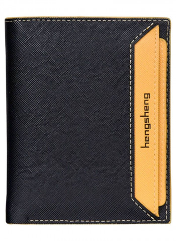 Small Leather Wallet Yellow/Brown