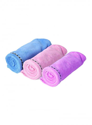 مجموعة توربان للف الشعر مكونة من 3 قطع Blue/Purple/Rose Pink