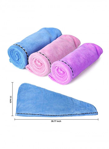 مجموعة توربان للف الشعر مكونة من 3 قطع Blue/Purple/Rose Pink