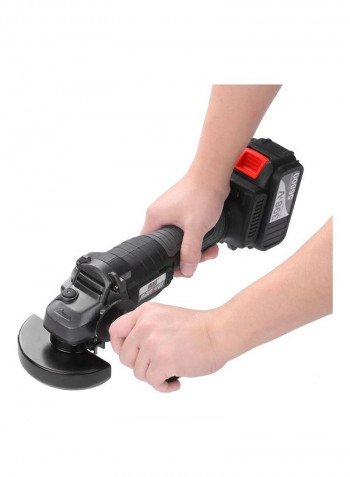 21V Brushless Angle Metal Cutter Grinder Machine with Two Batteries and Adaptor Set Black/Red