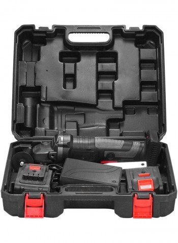 21V Brushless Angle Metal Cutter Grinder Machine with Two Batteries and Adaptor Set Black/Red