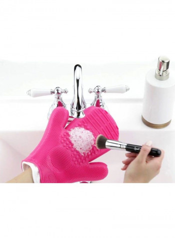Beauty 2X Spa Brush Cleaning Glove وردي