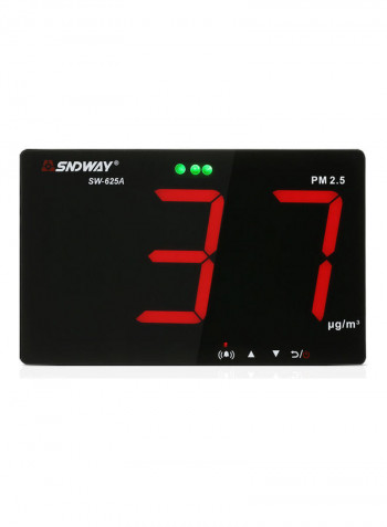 Wall Mounted Air Inspection Detector With Dust Monitor Black 23cm