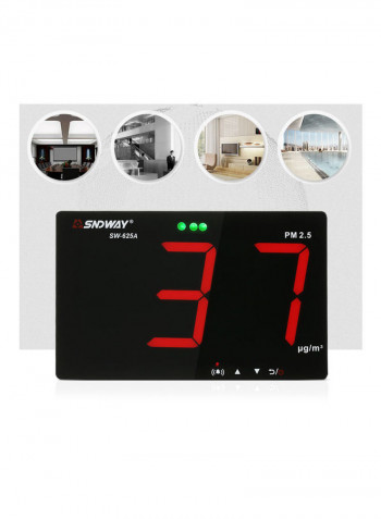 Wall Mounted Air Inspection Detector With Dust Monitor Black 23cm