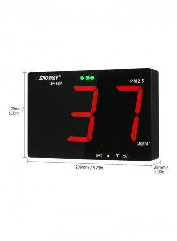 Wall Mounted Air Inspection Detector With Dust Monitor Black 23cm