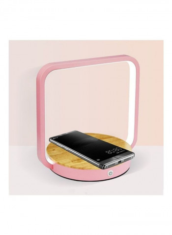 Multifunctional Touch Dimming Mobile Phone Wireless Charging Lamp Pink 20x20x23cm