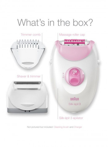 Epil3 Legs And Body Trimmer White/Pink/Silver