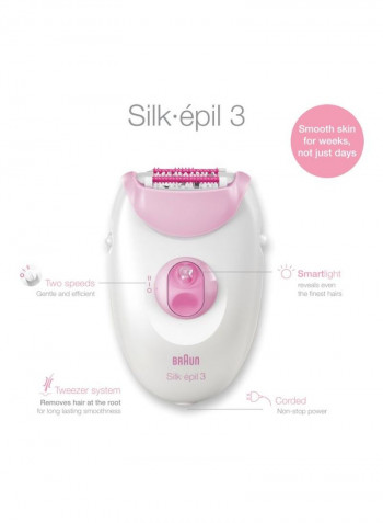 Epil3 Legs And Body Trimmer White/Pink/Silver