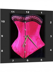 Corset Printed Analog Wall Clock Black 13x13x0.1inch