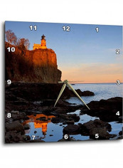 Split Rock Lighthouse Printed Analog Wall Clock Multicolour 13x13x0.1inch