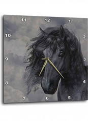 A Frisian Horse In A Cloudy Sky Wall Clock Multicolour 13x13inch