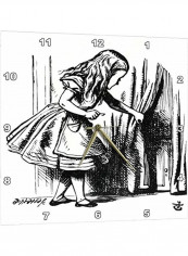 Alice In Wonderland Key Opening The Door Wall Clock Multicolour 13x13inch