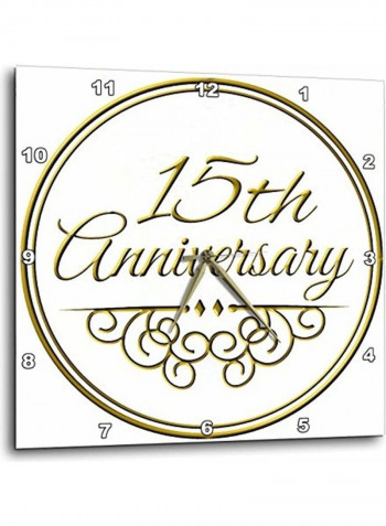 Printed Wall Clock Gold 13x13inch