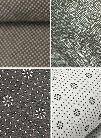 1-Piece Rectangular Shaped Non-Slip Floral Patterned Floor Rug Black 50x160cm