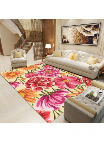 3D Floral Printed Modern Anti-Skidding Rug Multicolour 120x160cm