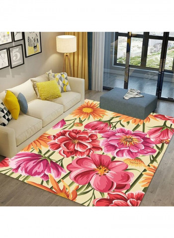 3D Floral Printed Modern Anti-Skidding Rug Multicolour 120x160cm