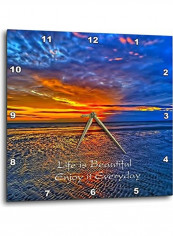 Inspirational Message Printed Wall Clock Multicolour 13x13inch