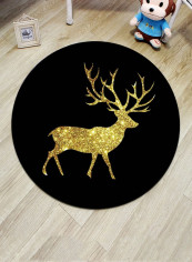 Pastorable Style Lovely Deer Pattern Antiskid Mat Black 80x80cm