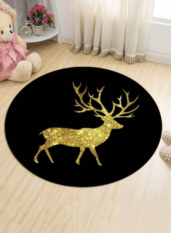 Pastorable Style Lovely Deer Pattern Antiskid Mat Black 80x80cm