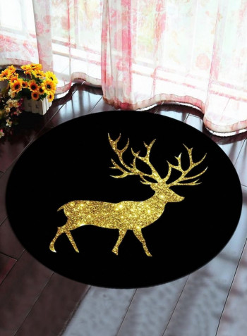 Pastorable Style Lovely Deer Pattern Antiskid Mat Black 80x80cm
