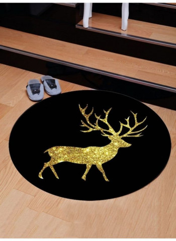 Pastorable Style Lovely Deer Pattern Antiskid Mat Black 80x80cm