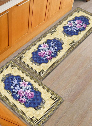 1-Piece Colourblock Rectangle Shaped Kitchen Floor Rug Multicolour 50x160cm