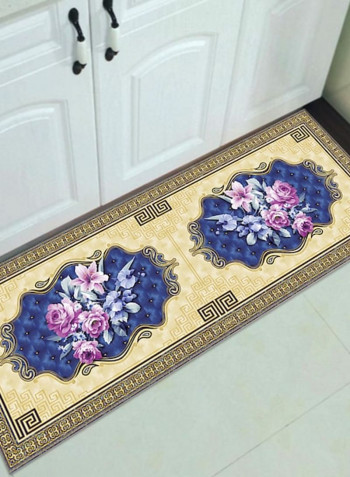 1-Piece Colourblock Rectangle Shaped Kitchen Floor Rug Multicolour 50x160cm
